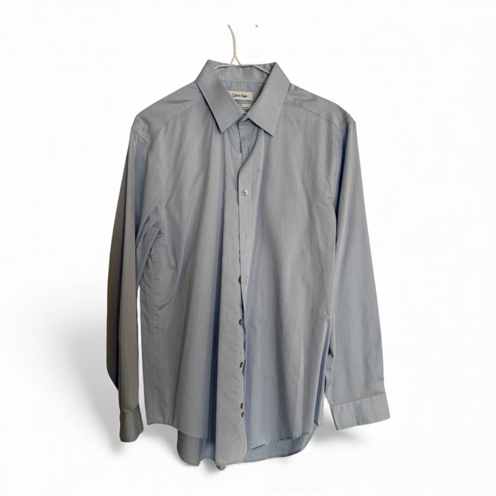 Calvin Klein Slim Fit Long Sleeve Dress Shirt Light Blue (16 - 32/33)